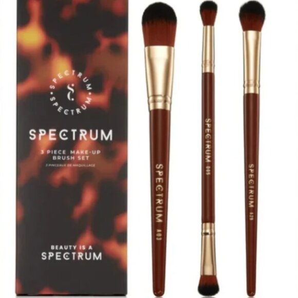 New Spectrum 3 Piece Make-Up Brush Set Beauty Brushes - Sealed - Picture 1 of 2